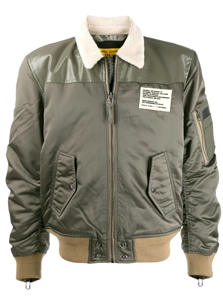 Diesel Zipped Sleeve Bomber Jacket - Green