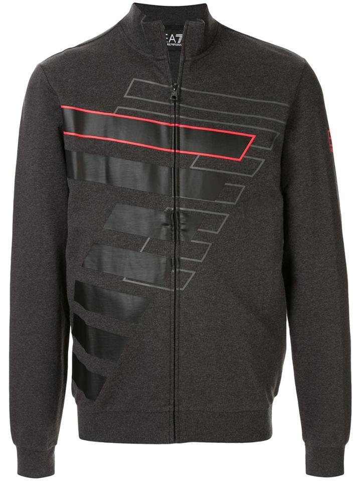 Ea7 Emporio Armani Logo Zip-up Sweatshirt - Grey