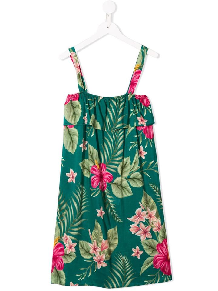 Mc2 Saint Barth Kids Floral Print Dress - Green