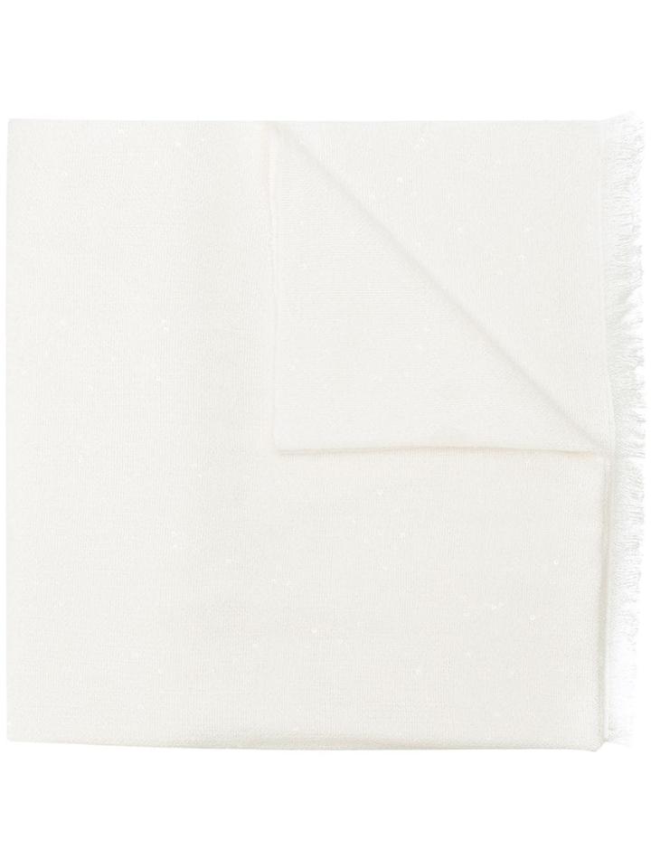 Brunello Cucinelli Lightweight Knit Scarf - White