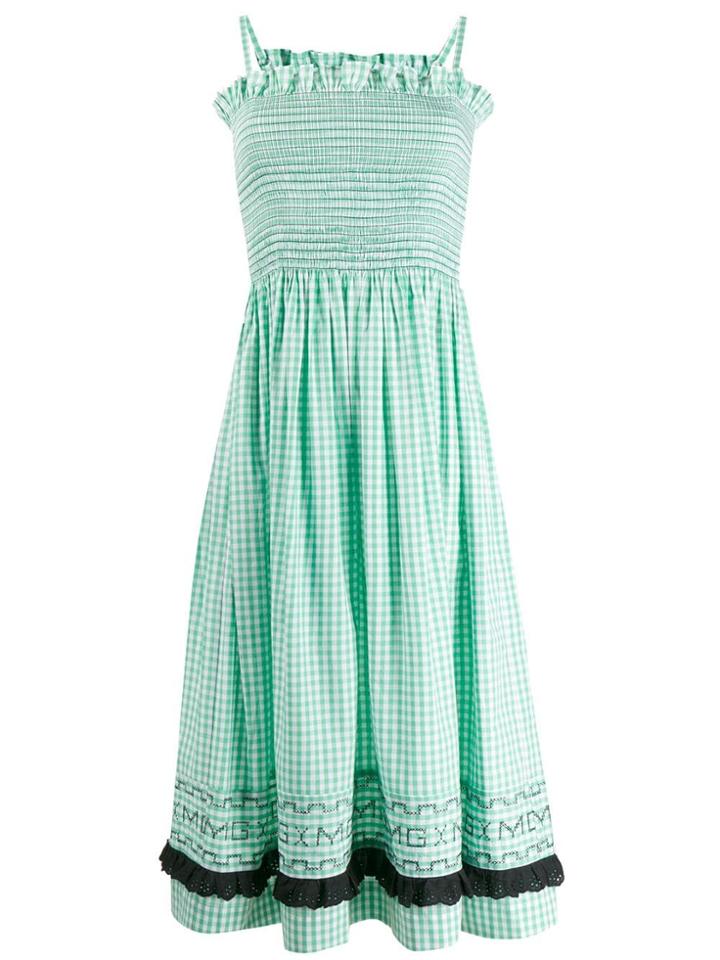 Molly Goddard Gingham Smock Sundress - Green