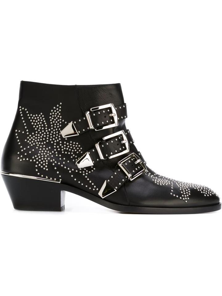 Chloé Susanna Boots, Women's, Size: 36, Black, Leather/metal Other