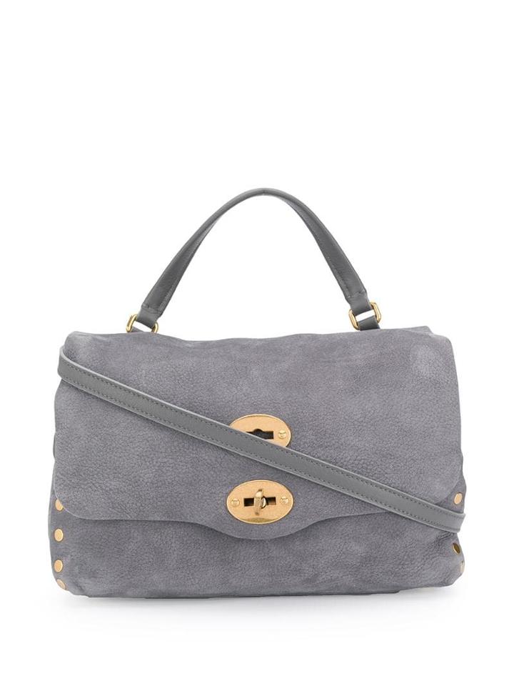 Zanellato Leather Stud Detail Tote - Grey