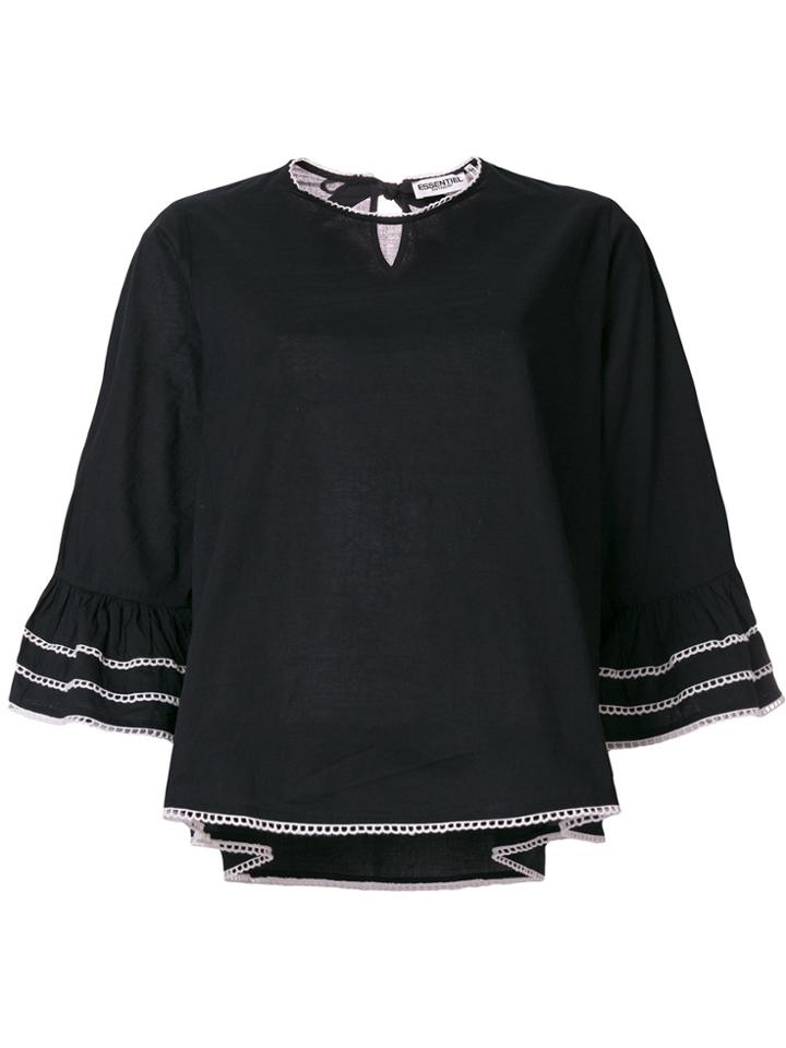 Essentiel Antwerp Scalloped Embroidered Blouse - Black