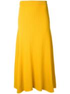 Le Ciel Bleu Flared Skirt, Women's, Size: 36, Yellow/orange, Acrylic/nylon/wool