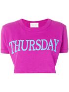 Alberta Ferretti Thursday Print Cropped T-shirt - Pink & Purple