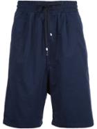 Brandblack Drawstring Drop Crotch Shorts, Men's, Size: Medium, Blue, Polyester