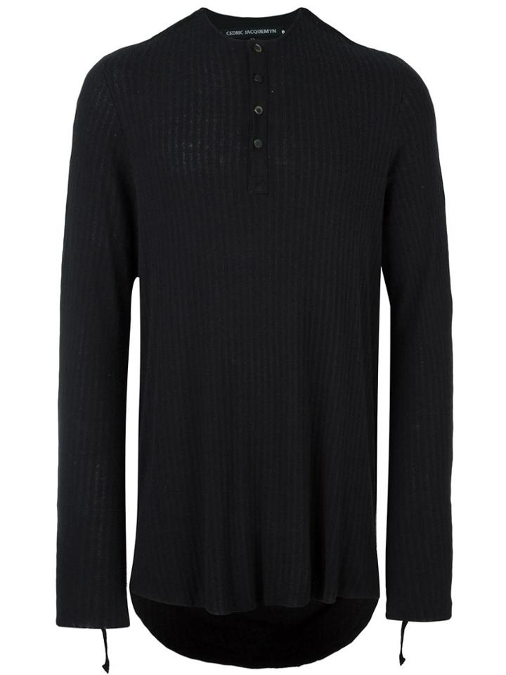 Cedric Jacquemyn Ribbed Strap Detail Jersey - Black