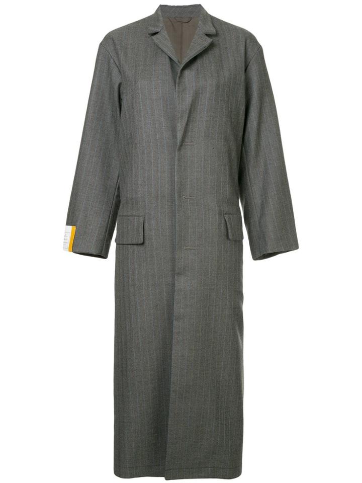 Maison Mihara Yasuhiro Single-breasted Pinstripe Coat - Grey
