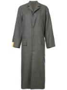 Maison Mihara Yasuhiro Single-breasted Pinstripe Coat - Grey