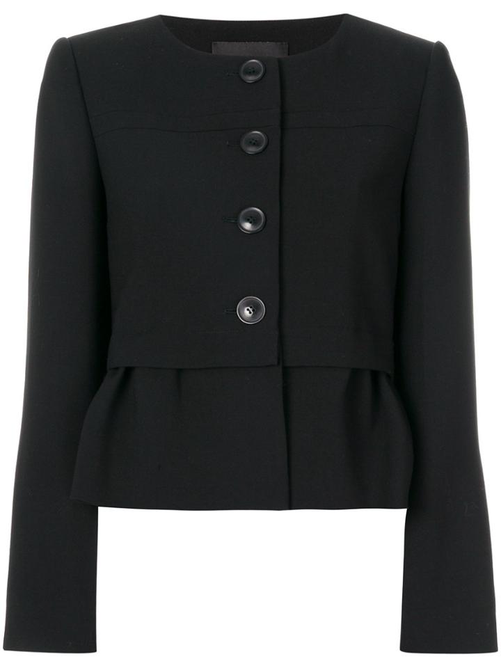 Steffen Schraut Ruffle Hem Jacket - Black
