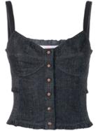 See By Chloé Bustier-style Denim Top - Blue