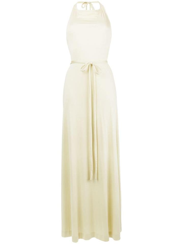 William Vintage Halter Wrap Dress - Yellow