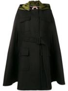 Nº21 Hooded Cape Coat - Black