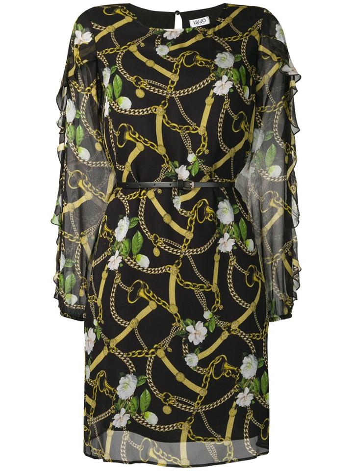 Liu Jo Floral Chain Print Dress - Black