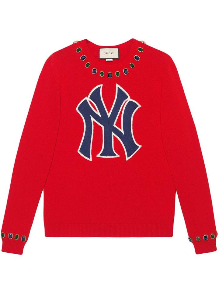 Gucci Wool Sweater With Ny Yankees&trade; Patch - Red