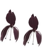 Marni Oversized Floral Earrings - Brown