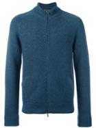 Loro Piana Zip Up Cardigan, Men's, Size: 48, Blue, Goat Skin/cashmere