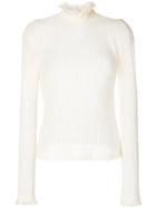 Philosophy Di Lorenzo Serafini - Knitted Lace Effect Jumper - Women - Polyamide/other Fibers - 40, Nude/neutrals, Polyamide/other Fibers