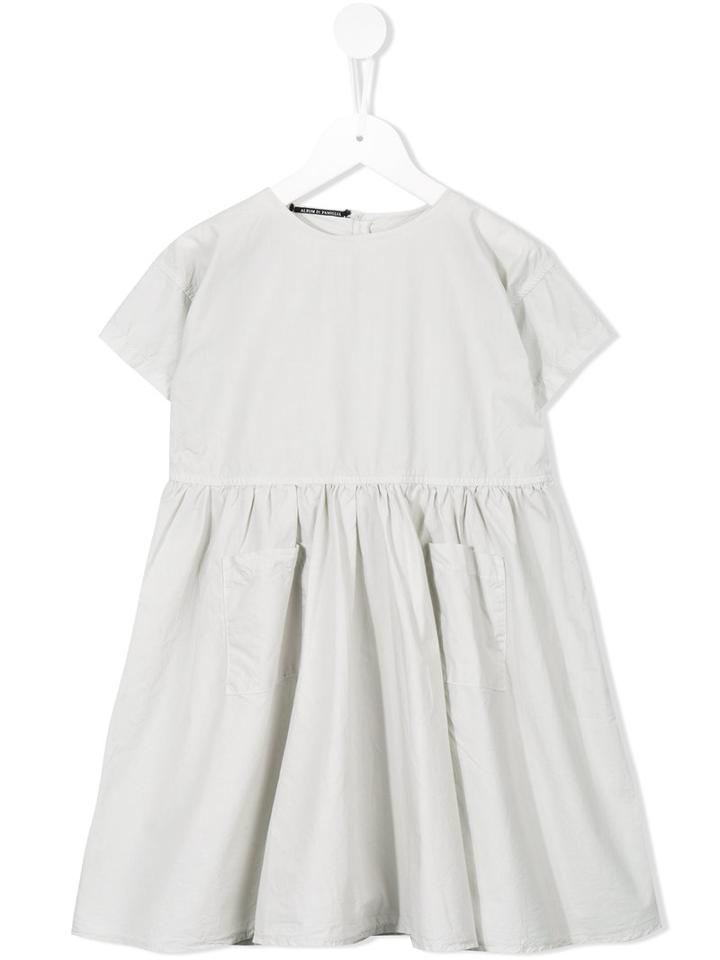 Album Di Famiglia Kids - Shortsleeved Flared Dress - Kids - Cotton - 10 Yrs, Nude/neutrals