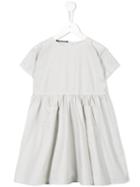 Album Di Famiglia Kids - Shortsleeved Flared Dress - Kids - Cotton - 10 Yrs, Nude/neutrals