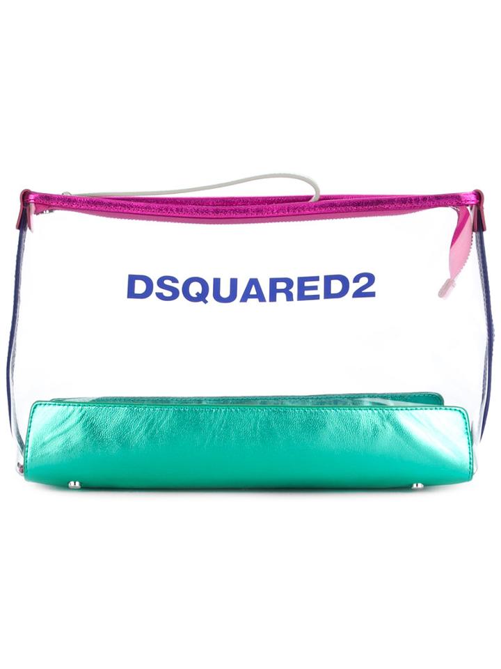 Dsquared2 Zip Clutch, Women's, Green, Leather/pvc