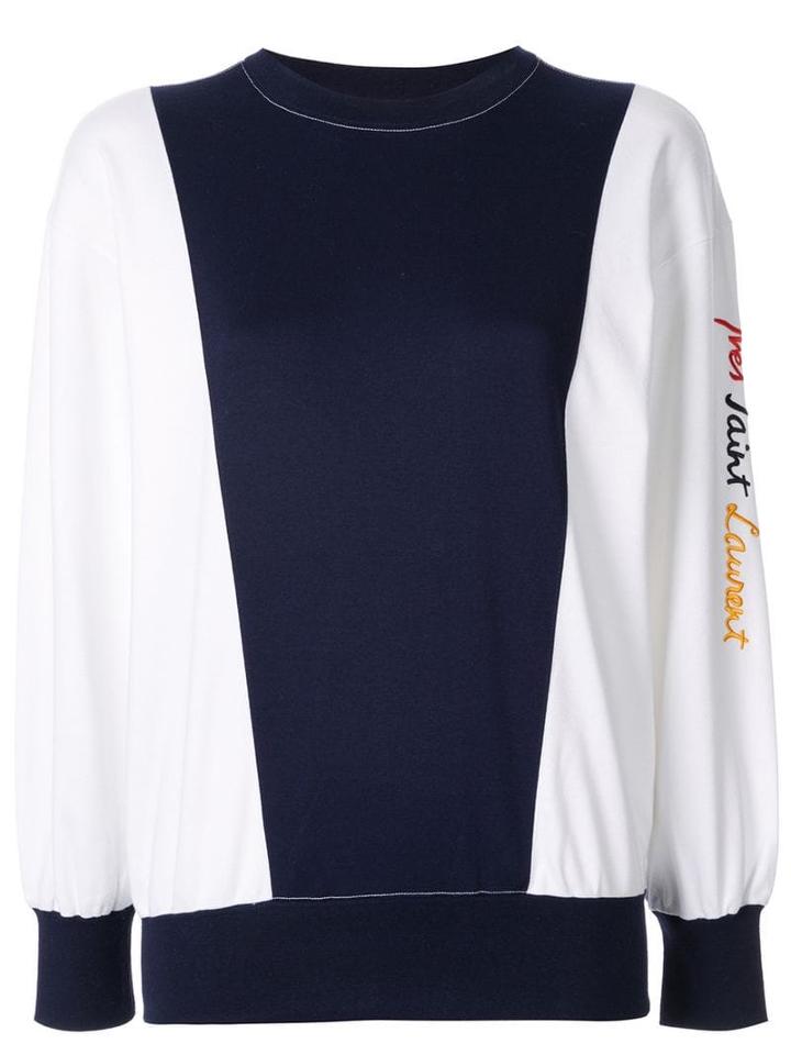 Yves Saint Laurent Pre-owned Colour-blocked Sweatshirt - White