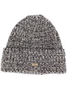 Ami Paris Marl-effect Beanie Hat - Black