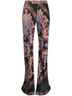 Chloé Paisley Print Satin Trousers - Black