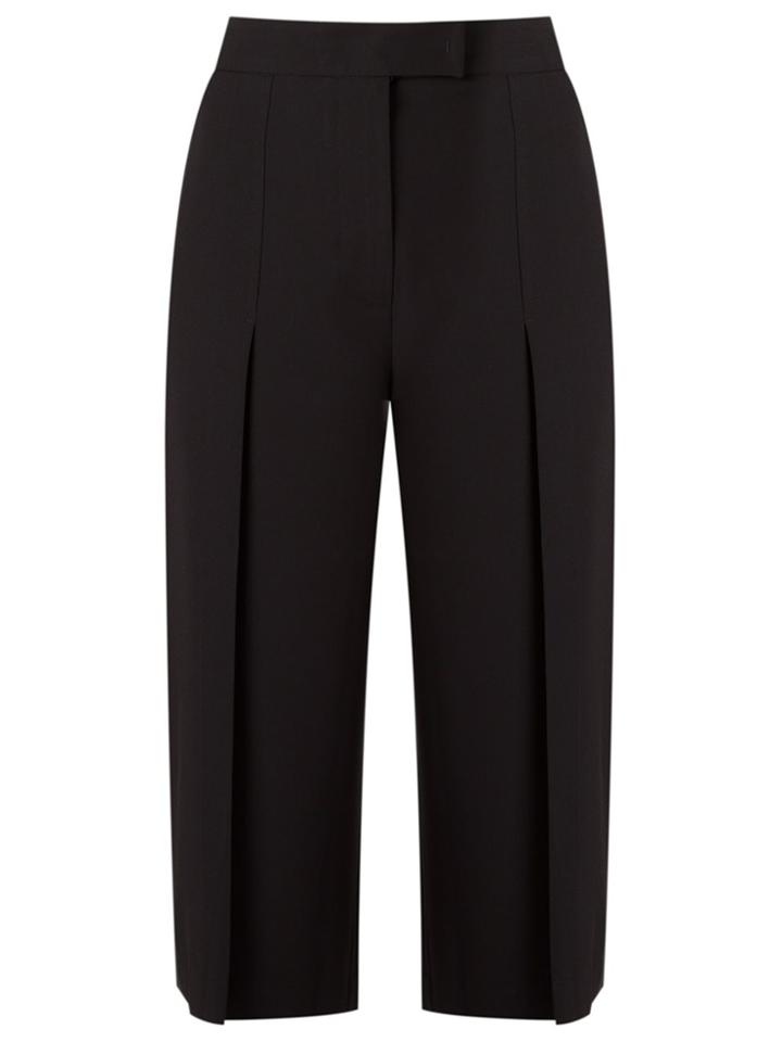 Egrey Wide Leg Cropped Trousers - Black