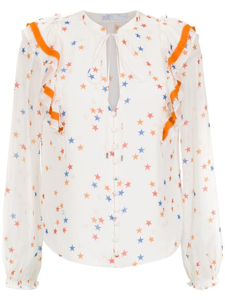 Nk Printed Silk Blouse - White