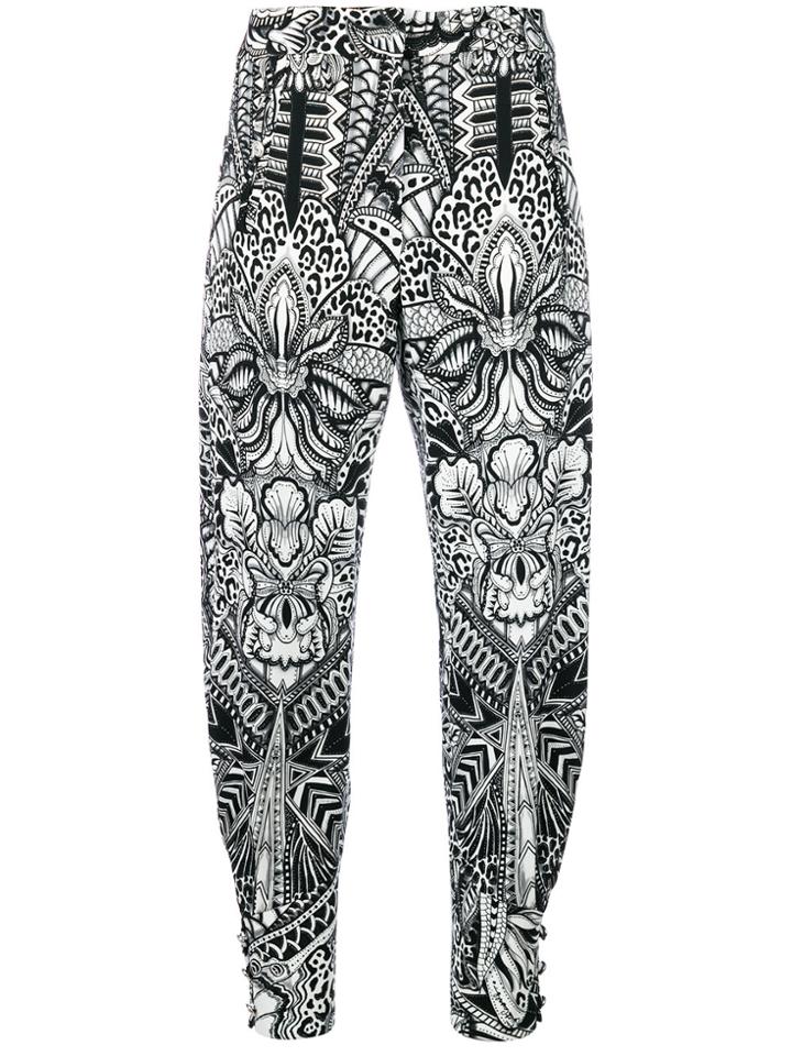 Just Cavalli Floral Print Trousers - Black