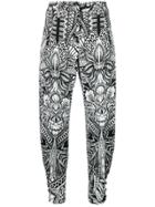 Just Cavalli Floral Print Trousers - Black