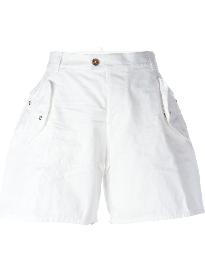Dsquared2 Classic Bermuda Shorts, Women's, Size: 40, White, Cotton