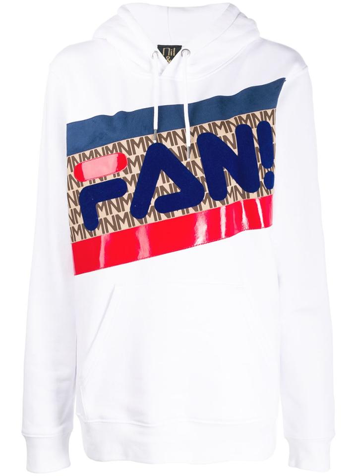 Nil & Mon Oversized Graphic-print Hoodie - White