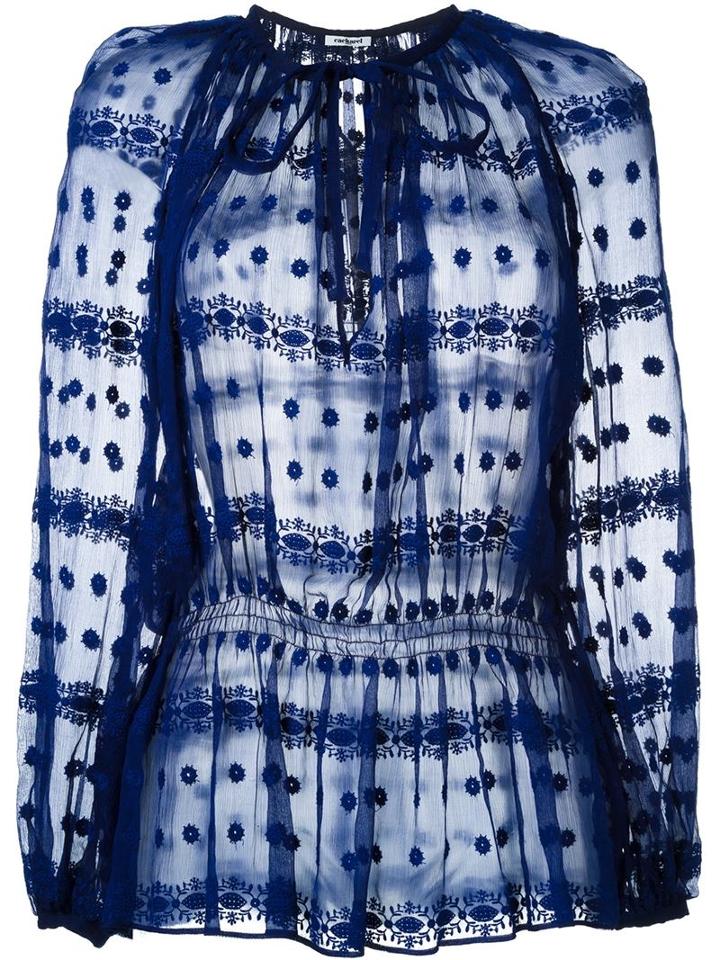 Cacharel Embroidered Sheer Blouse