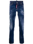 Dsquared2 Distressed Fitted Jeans - Blue