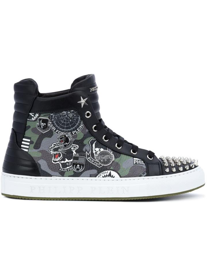 Philipp Plein Air Force Hi-top Sneakers, Men's, Size: 43, Black, Leather/rubber