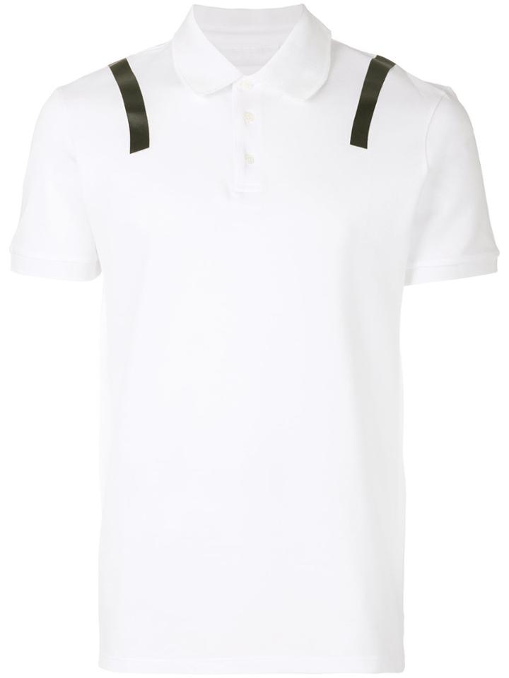 Neil Barrett Striped Shoulder Polo Shirt - White