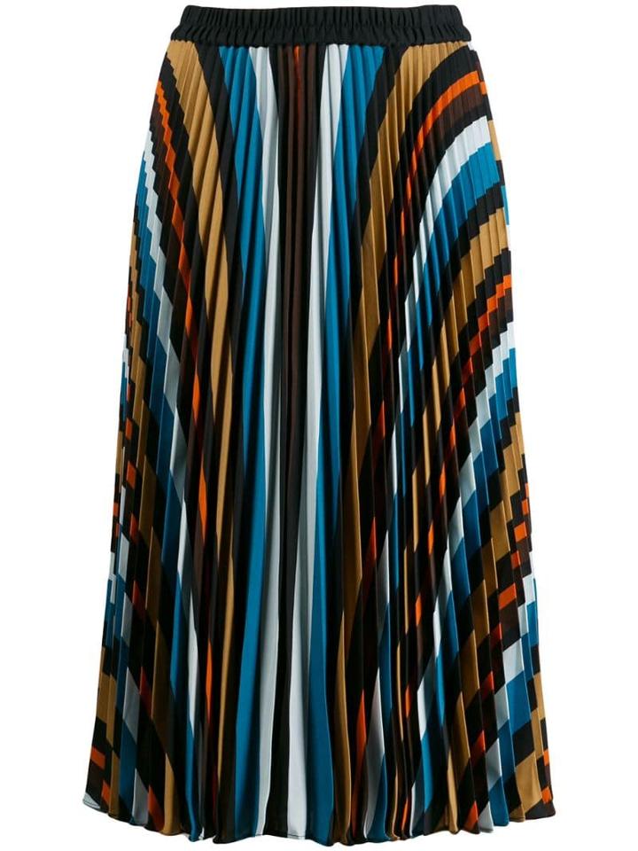 Steffen Schraut Striped Pleated Skirt - Blue