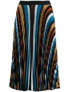 Steffen Schraut Striped Pleated Skirt - Blue