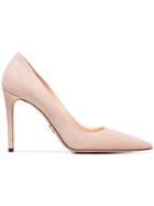 Prada Nude 100 Point Toe Suede Pumps - Nude & Neutrals