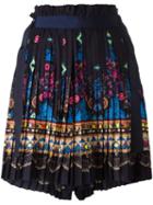 Sacai Pleated Tribal Lace Shorts, Women's, Size: Iii, Cupro
