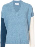 Derek Lam 10 Crosby Colorblocked V-neck Sweater - Blue