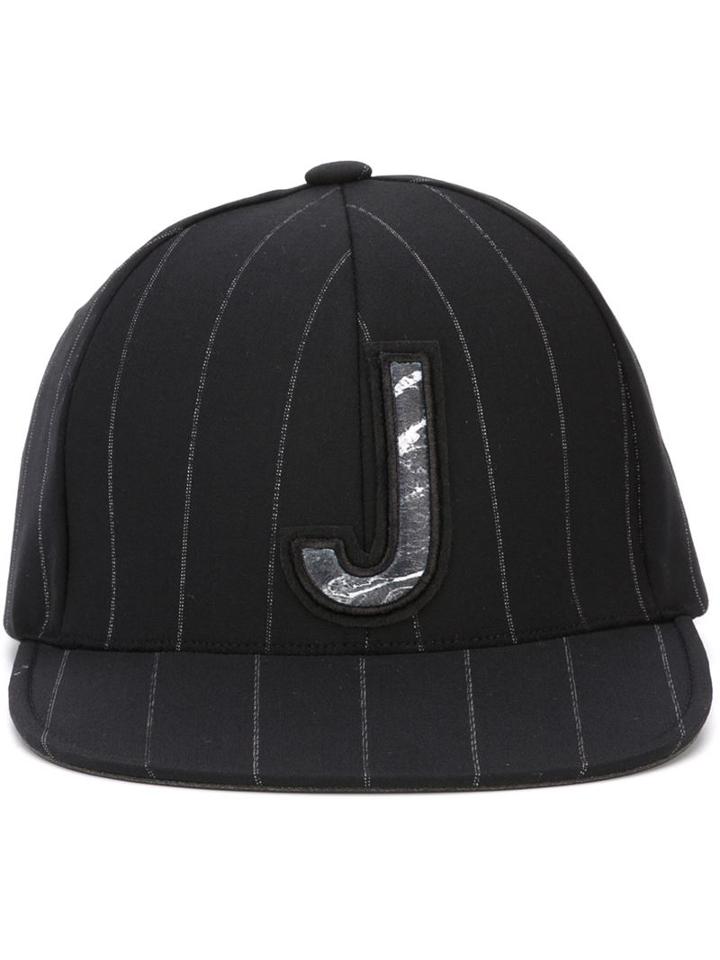Juun.j Pinstriped J Logo Cap