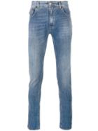 Love Moschino Patch Detail Skinny Jeans, Men's, Size: 32, Blue, Cotton/spandex/elastane