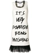 Moschino Tulle Trim Printed Tank Dress - White