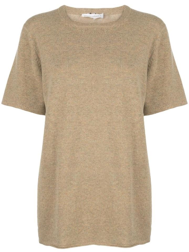 Extreme Cashmere Short Sleeved Knit Top - Neutrals