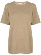 Extreme Cashmere Short Sleeved Knit Top - Neutrals