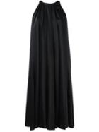 Lanvin Pleated Knee Length Dress, Women's, Size: 38, Black, Polyester/silk